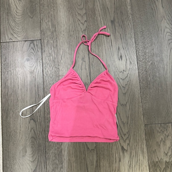 Pink Halter Crop Top - Picture 1 of 2
